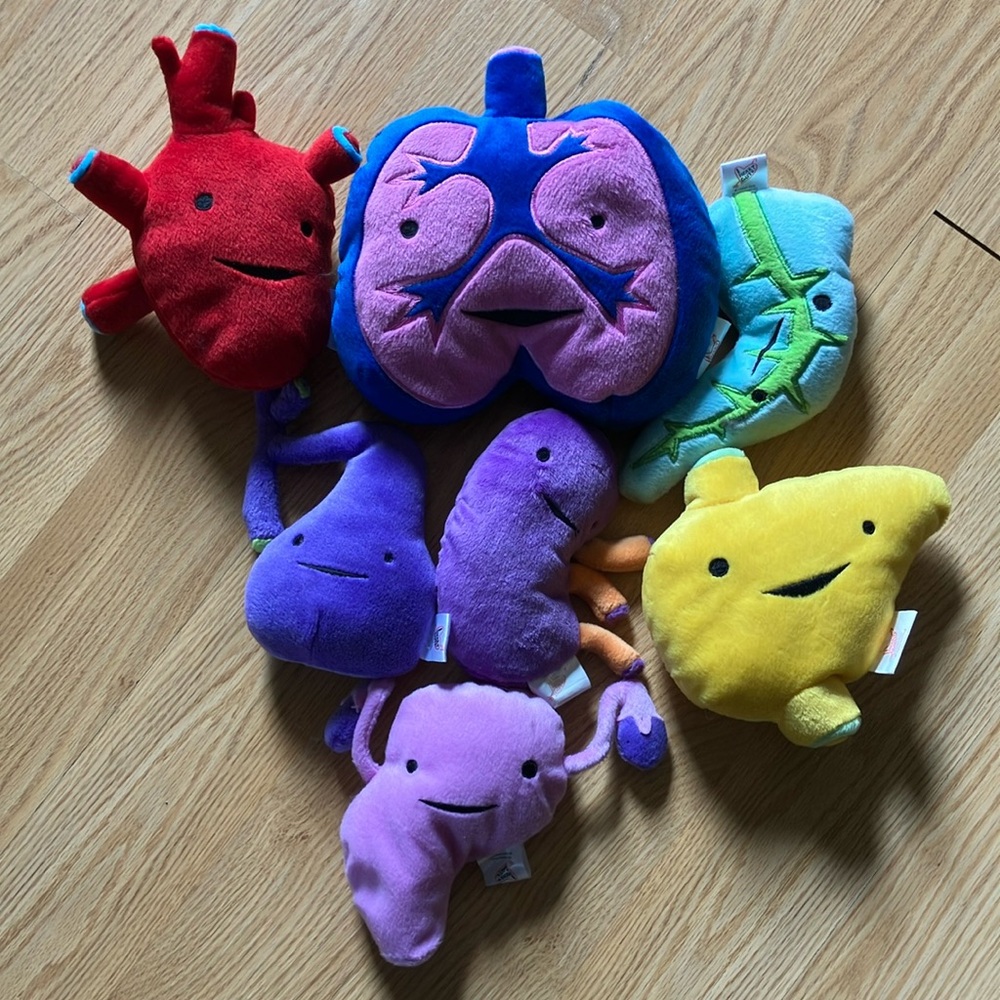 Vibrant Red and Blue Plush Toy Collection